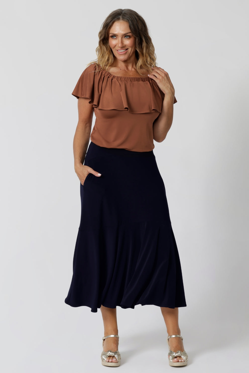 Berit Maxi Skirt in Navy Leina Fleur Women s Work Skirts