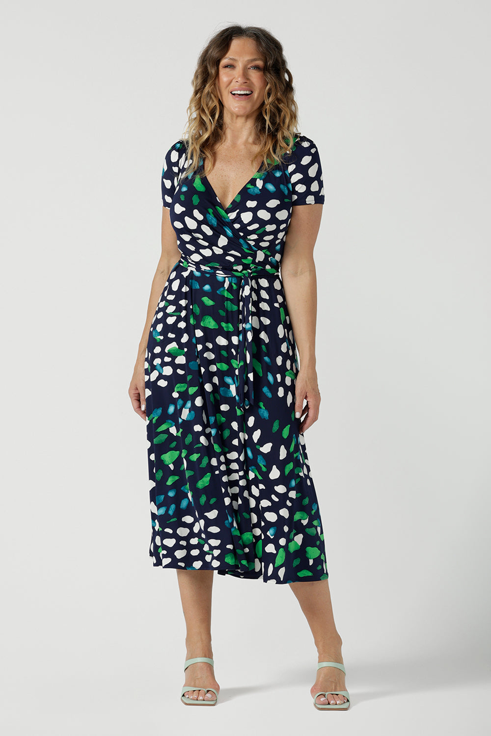 Alexis Dress in Green Mariposa Leina Fleur Wrap Dress Australia