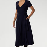 Alexis Wrap Dress in Navy