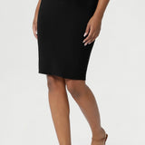 Designed as a pull on style tube skirt featuring a soft folded waistband and double lined skirting. Proudly Made in Australia. Available in sizes 8-24 and 3 lengths.