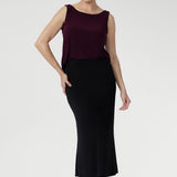 Crafted from our signature dry touch stretch jersey, the Asher Skirt is a comfortable, streamlined fit with an easy pull-on, elasticated waist, and a refined A-line shape. Designed with comfort and movement in mind, Asher is perfect for effortless styling from work to weekend. Proudly designed and made in Australia.