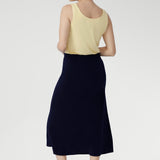 Made from our signature dry-touch stretch jersey, the Asher Skirt delivers a streamlined A-line shape and a smooth, pull-on waistband for ultimate comfort. Designed to move with you, it transitions seamlessly from office days to weekend plans. Australian made and designed, it’s a timeless skirt you’ll reach for season after season.