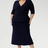 The Asher Skirt is crafted from our signature dry-touch stretch jersey, offering a comfortable, flexible fit that flatters every shape. With an easy pull-on elastic waist and a refined A-line silhouette, it’s the perfect skirt for effortless styling from work to weekend. Proudly designed and made in Australia, this is a wardrobe essential for modern women on the move.