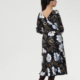 Bettina Reversible Wrap Dress in Ice Bloom