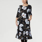 Bettina Reversible Wrap Dress in Ice Bloom