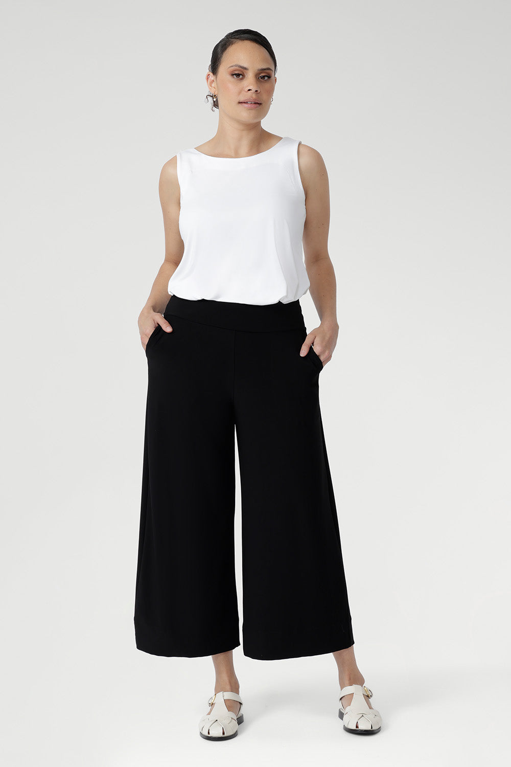 Bradley Culotte in Black | Leina + Fleur | Women's Wide Leg Pants