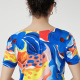 In cool-touch slinky jersey with soft stretch, the Casey Dress in Summer Bliss is all about comfort and style. Finished in a bold floral print, it’s your go-to dress for warm-weather days. Available in sizes 8–24. Made in Australia.