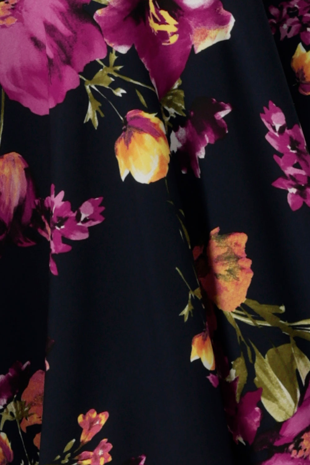 Celeste Fabric - made in Australia with floral design on a navy base. 