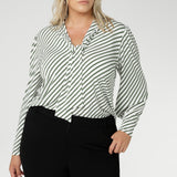 Celine Top in Olive Stripe