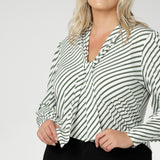 Celine Top in Olive Stripe