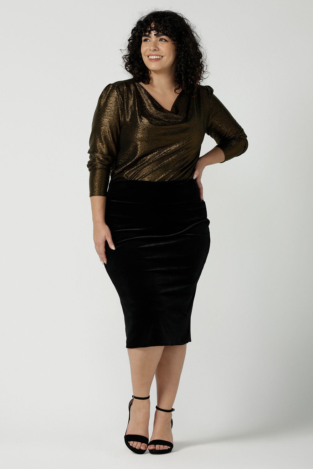 Brooke Tube Skirt in Black Velour Leina Fleur Womens Cocktailwear