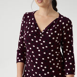 Connie Shift Dress in Burgundy Spot