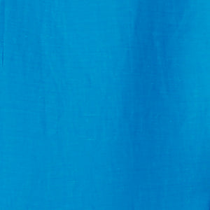 Swatch of Opal blue Cupro Linen blend fabric used by made-in-Australia women's fashion brand Leina & Fleur to make a lightweight, blue longline blazer in an inclusive, 8-24 size range..