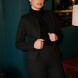 The Drake Jacket is a refined, modern piece that brings effortless sophistication to your capsule wardrobe. Crafted from premium dry-touch Ponte jersey fabric with a firm yet comfortable stretch, it offers a structured silhouette with clean lines and contemporary appeal.