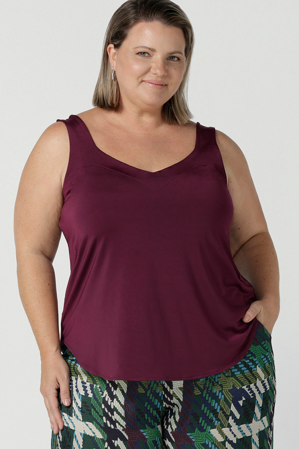 Eddy Cami in Plum Leina & Fleur Women's Cami Tops Australia