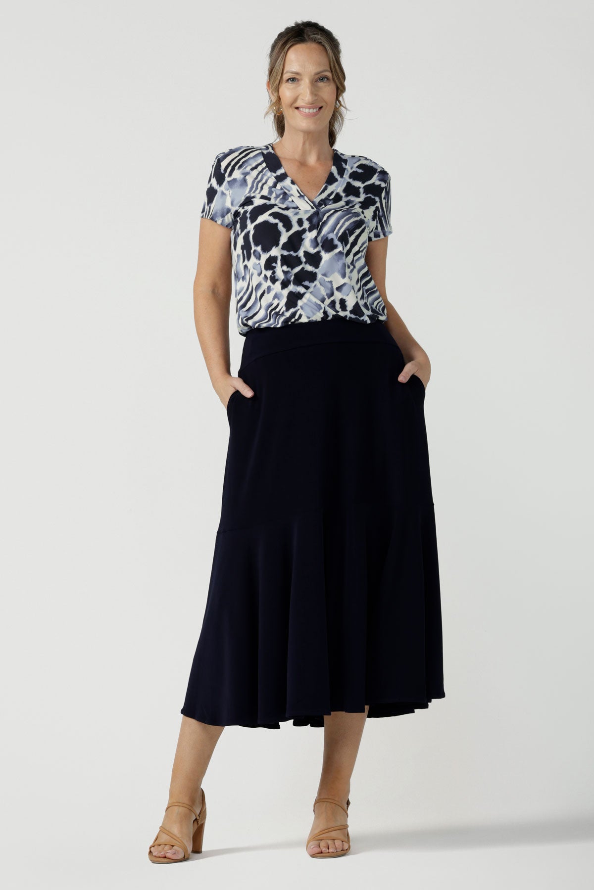 Berit Maxi Skirt in Navy Leina Fleur Women s Work Skirts