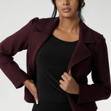 The Garcia Jacket in Burgundy is a modern cropped trench with a tailored, open-front design. Made from firm-stretch fabric, it’s an effortless layering piece for off-duty or workwear looks. Garcia features an open fronted jacket with collar and notch lapels with topstitch details. Double layer jacket is tailored with front panels and back darts. Proudly made in Australia in sizes 8-24.
