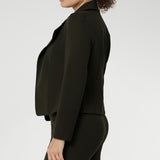 The olive hue brings a grounded yet polished aesthetic that pairs beautifully with both neutrals and bold tones, and it coordinates effortlessly with the matching Paxton Pant for a streamlined, modern look. Proudly designed and made in Australia, the Garcia Jacket in Olive is the perfect balance of timeless tailoring and everyday ease.