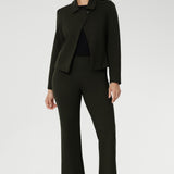 Crafted from premium dry-touch Ponte jersey fabric with firm stretch, this tailored, open-front jacket delivers both structure and comfort, making it an ideal layering piece for work, weekends, or travel.