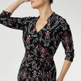 Jett Wrap Dress in Subtle Paisley