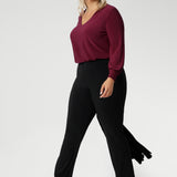 These pants can easily be dressed up with a blouse and heels for an elevated look, or dressed down with a casual top and sneakers for effortless comfort. Australian made dry touch jersey fabric provides comfort in the work place and busy days.