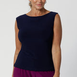This navy top is the perfect piece to brighten up your wardrobe, effortlessly pairing with both plain pieces for a vibrant pop of colour or prints for a fun styling options. Shop Jordan Top in 3 colorways and in sizes 8-24.