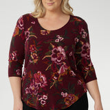 Jules Top in Burgundy Bloom