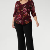 Jules Top in Burgundy Bloom