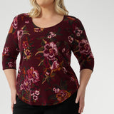 Jules Top in Burgundy Bloom