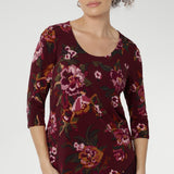 Jules Top in Burgundy Bloom