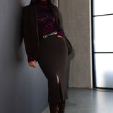 Aaron Midi Skirt in Cocoa