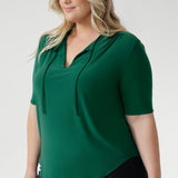 Kodi Top with Elbow Sleeve in Jade