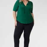 Kodi Top with Elbow Sleeve in Jade