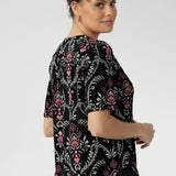 Kodi Top with Elbow Sleeve in Subtle Paisley