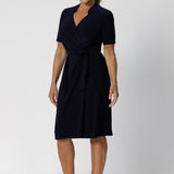 Kris Wrap Dress in Navy