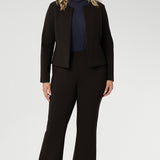 Elevate your wardrobe with the Lesley Bootcut Pant in Cocoa, a rich, earthy tone that brings warmth and sophistication to any outfit. Crafted from premium dry-touch Ponte jersey fabric with firm stretch, this sleek pull-on pant is designed to offer structure, comfort, and style all day long.