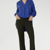 The Lesley Bootcut Pant is your new go-to for polished style and all-day comfort. Expertly crafted from premium dry-touch Ponte jersey fabric with firm stretch, these pull-on pants deliver a flattering fit that moves with you. The sleek bootcut silhouette elongates the legs, making it perfect for both professional and casual styling.