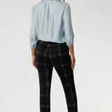 The tailored waistband features a fly fastening with a hook and bar closure for a clean front, while angled front pockets, back darts, and belt loops complete the look with refined detail.