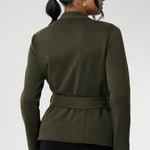 Lyndon features a double-layer jacket with   angled front panels for a modern edge and a detachable waist tie with belt loops, allowing you to wear it open or cinched to define your silhouette. Available in size 8-24. Perfectly versatile, it pairs effortlessly over dresses or with L+F separates for an elevated ensemble.