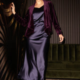 Manhattan Maxi Skirt in Ink Satin