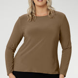 The Mason Top is a must-have addition to any woman’s wardrobe, offering timeless style and versatility for both workwear and casual looks. Proudly Australian made, this long-sleeved top is crafted from our signature easy care, wrinkle-resistant jersey fabric, making it the perfect low-maintenance option for everyday wear.