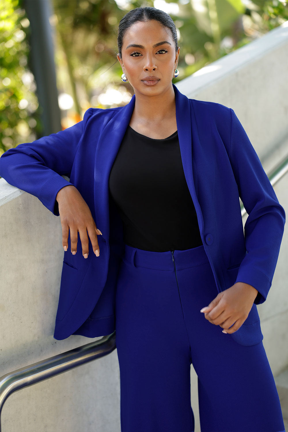 Cobalt blue suit womens best sale