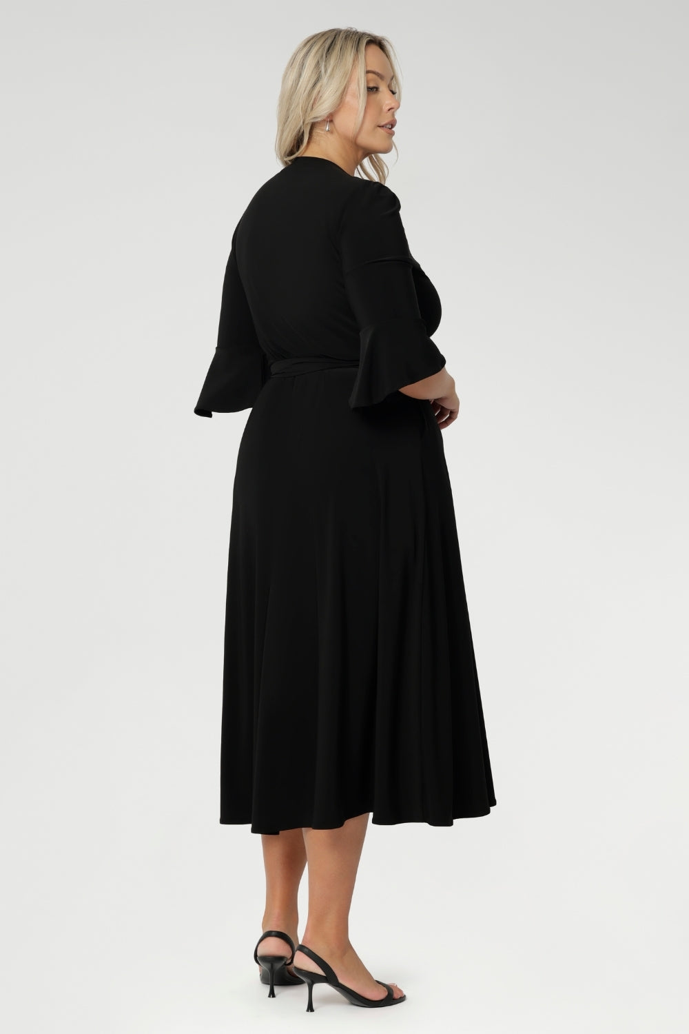 Made to order with you in mind, this elegant black dress is fully customisable. Australian made and available in sizes 8-24.