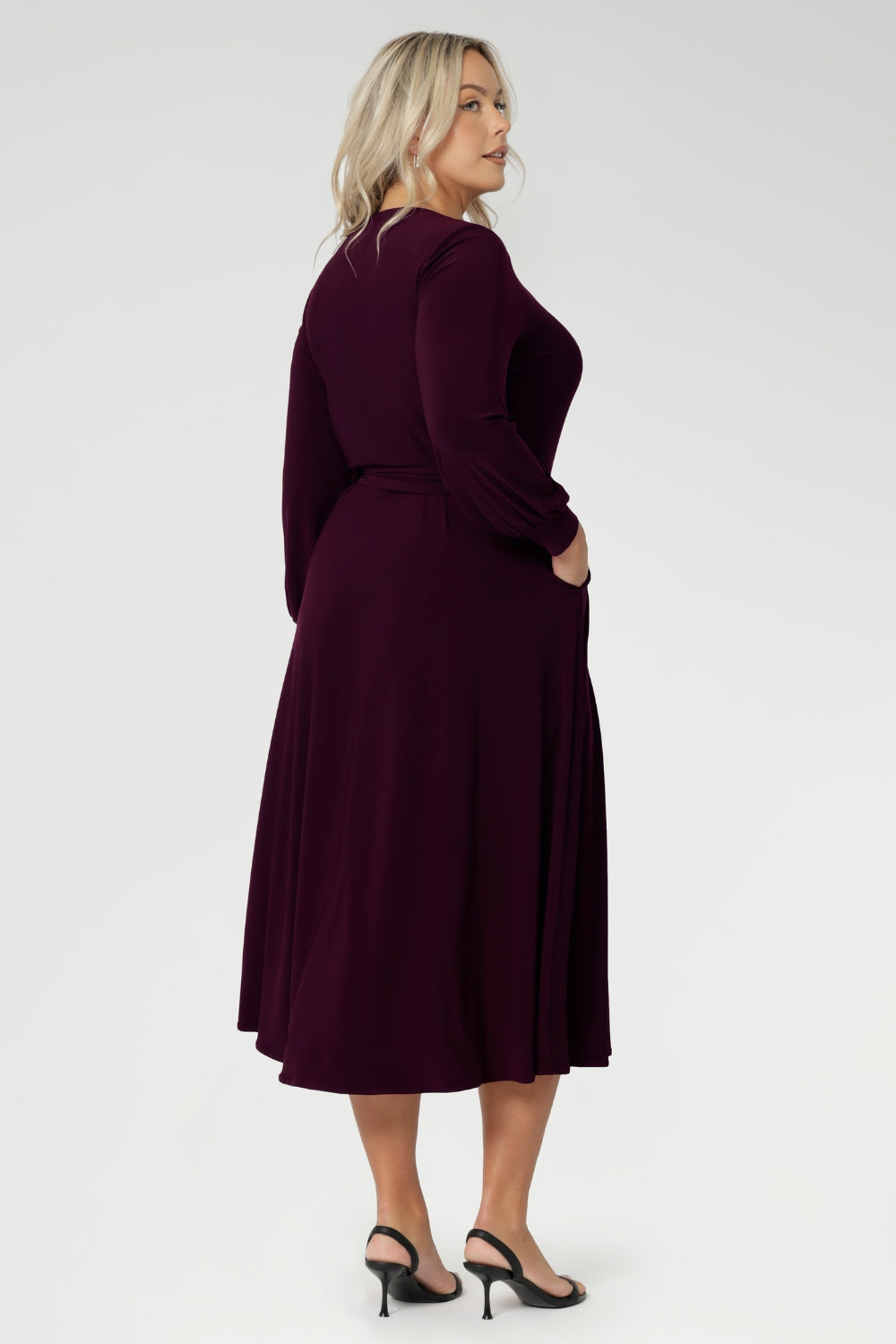 With dress length options of a midi or maxi hemline. Offered in three beautiful colours black, claret, or the petal. Available exclusively via pre-order and made to order just for you in sizes 8-24.