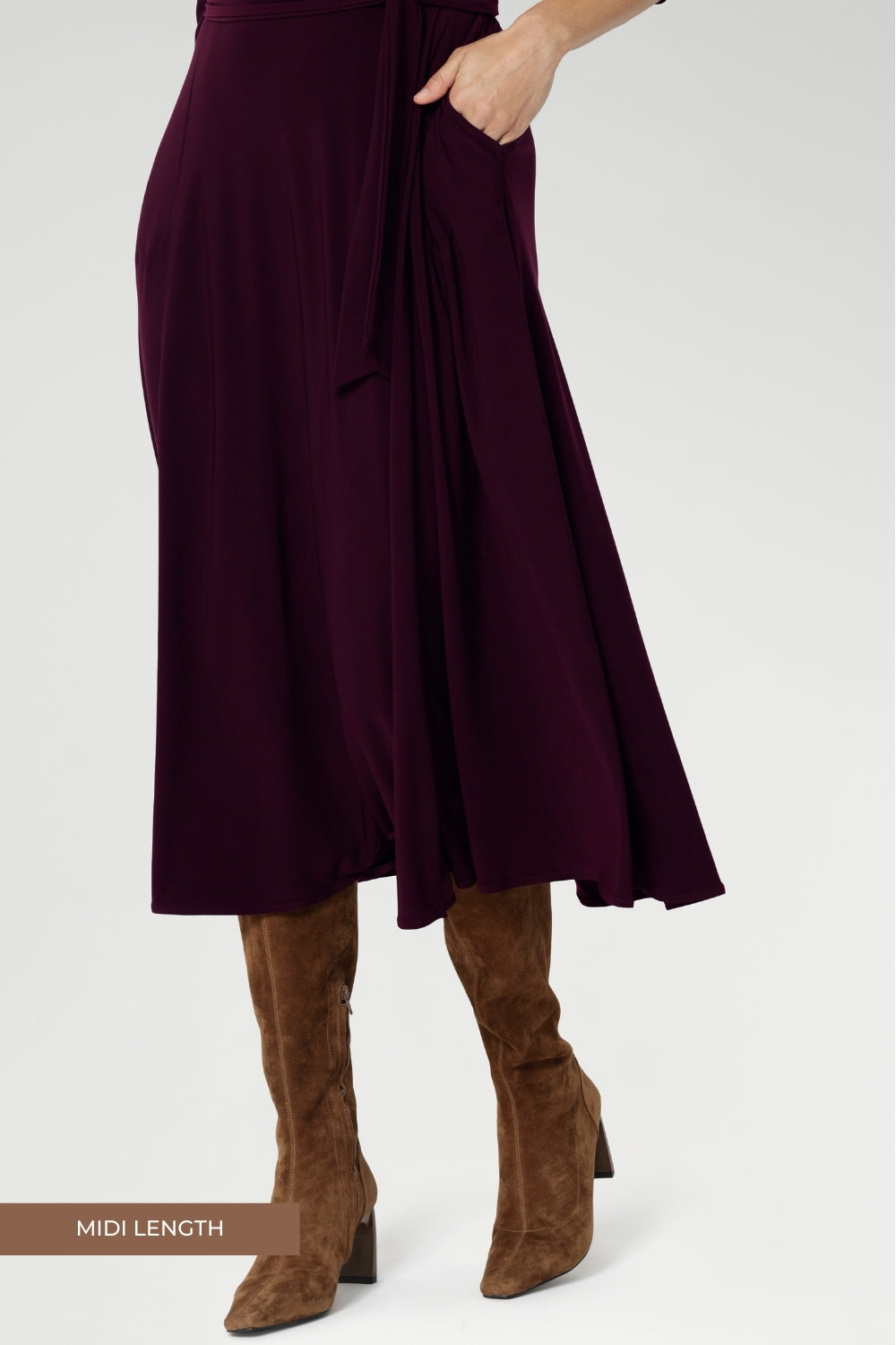 Wrapped and tied to fit your shape perfectly, this dress offers you the freedom to choose your favourite design details. The Made For You collection by Leina + Fleur. Crafted with care in Australia. This custom wrap dress is designed to flatter every figure, made from high-quality, Australian stretch jersey that feels as good as it looks.