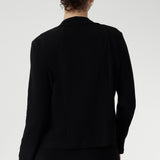 Crafted from our premium heavy-weight dry touch stretch jersey, Mikey is a jacket-like cardigan, softly tailored with an open, waterfall front, offering a chic, sophisticated look that transitions you seamlessly from work to after-hours events.