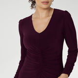 Nadine Dress in Claret