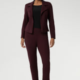 The Paxton Pant in Burgundy. A pull-on style pant designed for the woman on the go, crafted from dry touch Ponte fabric that provides firm stretch. Pairs effortlessly with L&F separates and the Garcia Jacket for a coordinated suiting look.
