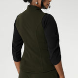 The Pennyworth Vest is crafted to offer endless styling options, thanks to its double-ended zip, allowing for versatile wear. Elevate your style with this chic and functional addition to your closet. Made from a luxurious Scuba Crepe Jersey fabric, it provides a soft, textured feel with comfortable stretch.