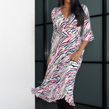 Portia Wrap Dress in Rainbow Zebra